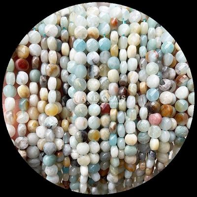 Hình dạng phẳng hạt mặt đá quý tinh thể hình dạng tròn sợi hạt lỏng cho làm đồ trang sức DIY