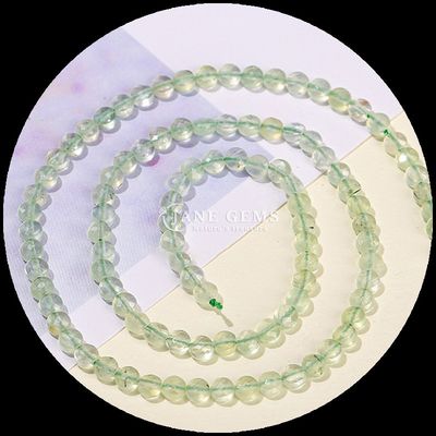 Hình dạng phẳng hạt mặt đá quý tinh thể hình dạng tròn Fluorite Prehnite sợi hạt lỏng cho làm đồ trang sức DIY