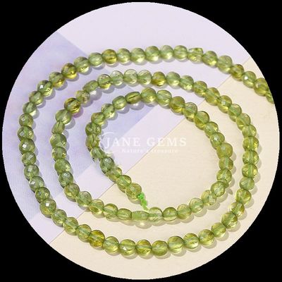 Hình dạng phẳng hạt đốm đá quý hình dạng tròn Tourmaline Peridot sợi hạt lỏng cho làm đồ trang sức DIY