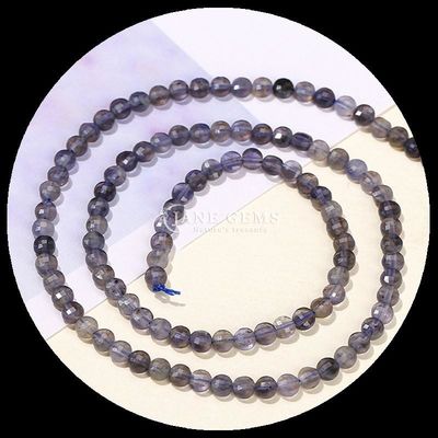 Hình dạng phẳng hạt mặt đá quý hình dạng tròn Cordierite đá mặt trời sợi hạt lỏng cho làm đồ trang sức DIY