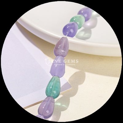 Các hạt Fluorite không đều Thạch tinh đá quý ống tròn hình giọt nước hình lỏng sợi hạt để làm đồ trang sức DIY
