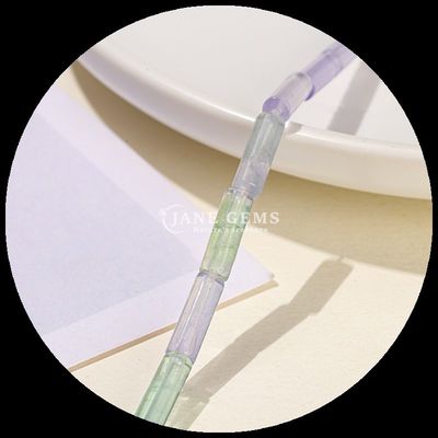 Các hạt Fluorite không đều Thạch tinh đá quý ống tròn hình giọt nước hình lỏng sợi hạt để làm đồ trang sức DIY
