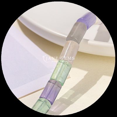 Các hạt Fluorite không đều Thạch tinh đá quý ống tròn hình giọt nước hình lỏng sợi hạt để làm đồ trang sức DIY