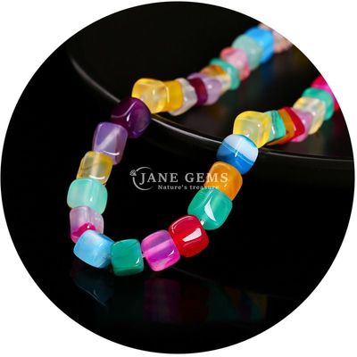 Đá ngọc thiên nhiên kim cương bán buôn Quadrat Agate Beads Cube Loose Turquoise Bead Accessories Spacers for Jewelry Making