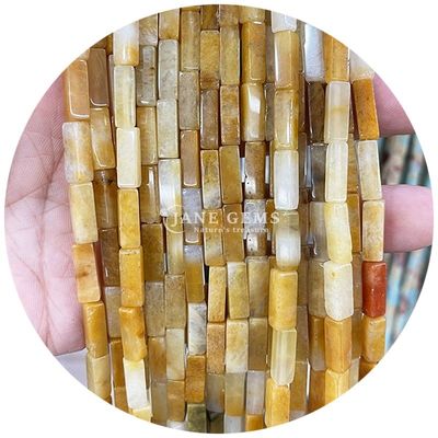 Hàng hóa bán buôn Genuine Loose Gemstone Beads Rectangular Cuboid Loose Stone Beads Spacers Phụ kiện cho đồ trang sức Diy