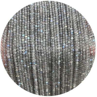 Ngọc quý hạt tinh thể tự nhiên hình tròn hình dạng màu xanh lá cây nhỏ đá cát Labradorite dây đeo đeo tay