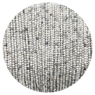 Ngọc quý hạt tinh thể tự nhiên hình dạng tròn hình dạng tròn màu trắng nhỏ Jade Howlite dây đeo hạt lỏng cho vòng tay