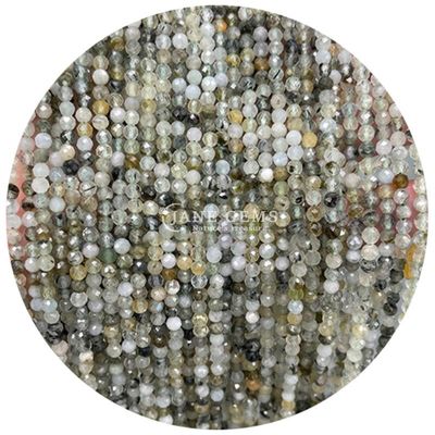 Ngọc quý hạt tinh thể tự nhiên hình dạng tròn hình dạng tròn màu trắng nhỏ Jade Howlite dây đeo hạt lỏng cho vòng tay