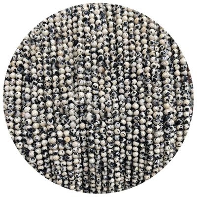 Ngọc quý hạt tinh thể tự nhiên hình dạng tròn hình dạng nhỏ Dalmatian Jasper Ruby Zoisite Dây hạt lỏng cho vòng đeo tay