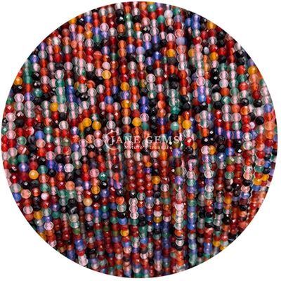 Ngọc quý hạt tinh thể tự nhiên hình dạng tròn hình dạng nhỏ Dalmatian Jasper Ruby Zoisite Dây hạt lỏng cho vòng đeo tay