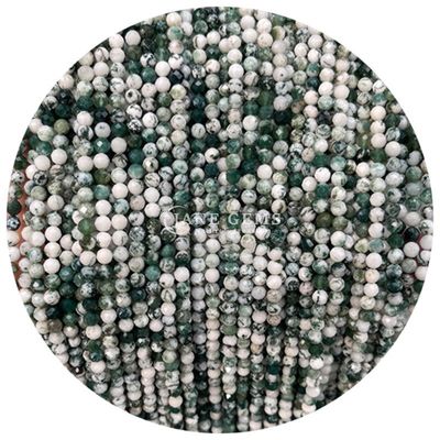 Ngọc quý hạt tinh thể tự nhiên hình dạng tròn hình dạng nhỏ Dalmatian Jasper Ruby Zoisite Dây hạt lỏng cho vòng đeo tay