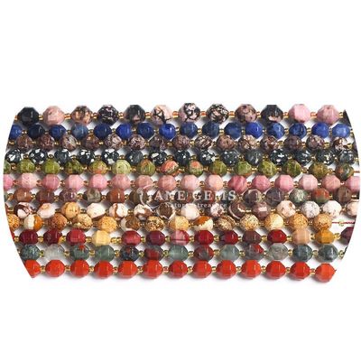 Đá kim tự nhiên bán buôn đá quý hình ô liu hạt mặt mặt đá lỏng phụ kiện hạt Rhombus Bead Spacer