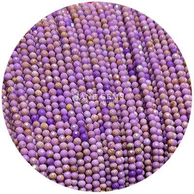 Ngọc quý hạt tinh thể tự nhiên hình dạng tròn mặt nhỏ Citrine Sunstone Loose Bead Strands cho vòng tay
