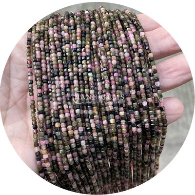 Đá kim cương tự nhiên bán buôn hạt lỏng hình vuông hạt lỏng hình khối Amethyst Tourmaline Tiger Eye Bead cho đồ trang sức