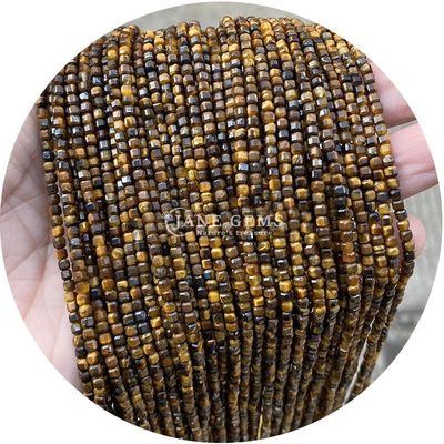 Đá kim cương tự nhiên bán buôn hạt lỏng hình vuông hạt lỏng hình khối Amethyst Tourmaline Tiger Eye Bead cho đồ trang sức