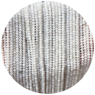 Màu trắng Đen Chalcedony đá quý hạt tinh thể tự nhiên hình dạng Abacus hình dạng hạt lỏng nhỏ cho vòng đeo tay