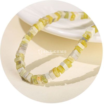 Nhập xưởng bán buôn hạt lỏng thiên nhiên ngọc bích trắng thực Opal hạt lỏng hình vuông slice hình dạng lỏng hạt lỏng spacers cho đồ trang sức DIY