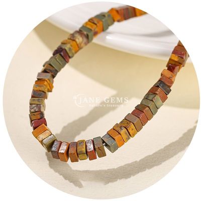 Nhập xưởng bán buôn hạt lỏng thiên nhiên ngọc bích trắng thực Opal hạt lỏng hình vuông slice hình dạng lỏng hạt lỏng spacers cho đồ trang sức DIY