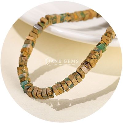 Nhập xưởng bán buôn hạt lỏng thiên nhiên ngọc bích trắng thực Opal hạt lỏng hình vuông slice hình dạng lỏng hạt lỏng spacers cho đồ trang sức DIY
