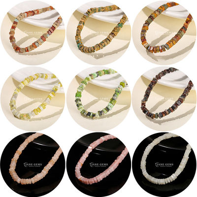 Nhập xưởng bán buôn hạt lỏng thiên nhiên ngọc bích trắng thực Opal hạt lỏng hình vuông slice hình dạng lỏng hạt lỏng spacers cho đồ trang sức DIY