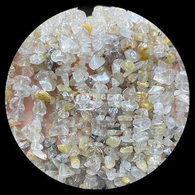 Citrine Đen Rutilated đá quý hạt tinh thể tự nhiên hình dạng không đều chip sỏi đá lỏng sợi hạt cho vòng tay