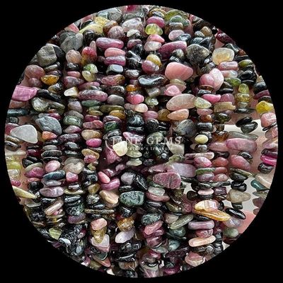 Tourmaline Garnet đá quý hạt tinh thể tự nhiên hình dạng không đều chip sỏi đá lỏng sợi hạt cho vòng tay