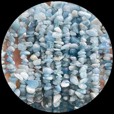 Aquamarine Fluorite đá quý hạt tinh thể tự nhiên hình dạng không đều chip sỏi đá lỏng sợi hạt cho vòng tay