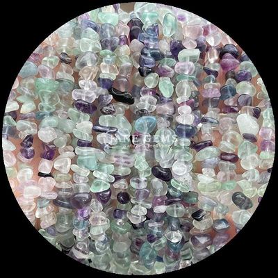 Aquamarine Fluorite đá quý hạt tinh thể tự nhiên hình dạng không đều chip sỏi đá lỏng sợi hạt cho vòng tay