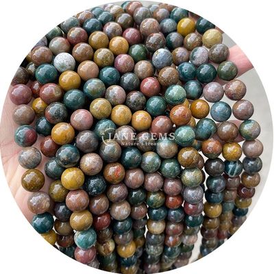 Nhập khẩu kim cương tự nhiên vòng lỏng hạt 8mm Hematite lỏng hạt Lava đá tròn Agate hạt spacers cho đồ trang sức M
