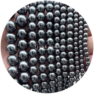 Nhập khẩu kim cương tự nhiên vòng lỏng hạt 8mm Hematite lỏng hạt Lava đá tròn Agate hạt spacers cho đồ trang sức M