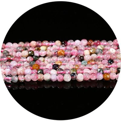 Nhập khẩu kim cương tự nhiên hạt lỏng 8mm Rhodolite hạt lỏng tròn nhiều màu Tourmaline hạt phân cách cho đồ trang sức