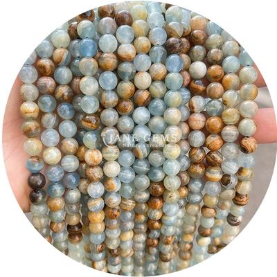 Hàng hóa bán buôn tự nhiên 2A Tourmaline vòng lỏng hạt Moonstone lỏng đá hạt Rainbow Fluorite hạt spacers cho đồ trang sức