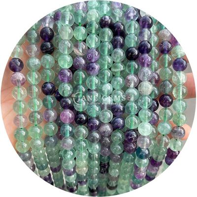 Hàng hóa bán buôn tự nhiên 2A Tourmaline vòng lỏng hạt Moonstone lỏng đá hạt Rainbow Fluorite hạt spacers cho đồ trang sức