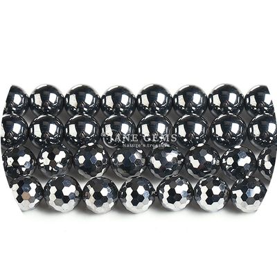 Nhập khẩu kim loại thiên nhiên vòng lỏng hạt 8mm Blue Gypsum lỏng hạt vòng Hematite hạt spacers cho đồ trang sức làm