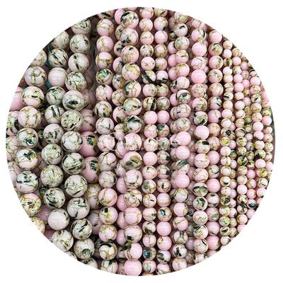 Nhập khẩu kim cương tự nhiên Vòng đúc lỏng 8mm nhiều màu dải Agate đúc lỏng Vòng đúc lỏng Trình phân cách đồ trang sức
