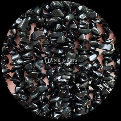 Tourmaline Đá màu xanh lam tự nhiên hạt tinh thể tự nhiên hình dạng không đều chip đá sỏi lỏng sợi hạt cho vòng tay