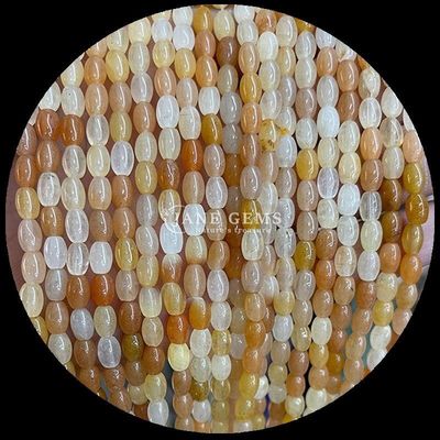 Tiger's Eye vàng Aventurine Gem Bead dạng gạo tinh thể tự nhiên đá lỏng Bead Strands cho vòng tay