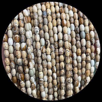 Indian Agate Green Dot Lemon Jade Gem Bead Natural Crystal Rice Shape Stone Loose Bead Strands cho vòng đeo tay
