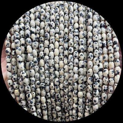 Indian Agate Green Dot Lemon Jade Gem Bead Natural Crystal Rice Shape Stone Loose Bead Strands cho vòng đeo tay