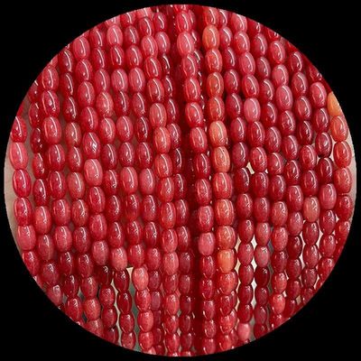 Indian Agate Green Dot Lemon Jade Gem Bead Natural Crystal Rice Shape Stone Loose Bead Strands cho vòng đeo tay