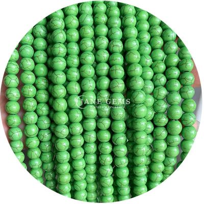 Hàng hóa bán buôn Howlite Đá tròn hạt lỏng sơn ngọc bạch tuộc hạt lỏng tròn hạt lỏng khoảng cách để làm đồ trang sức