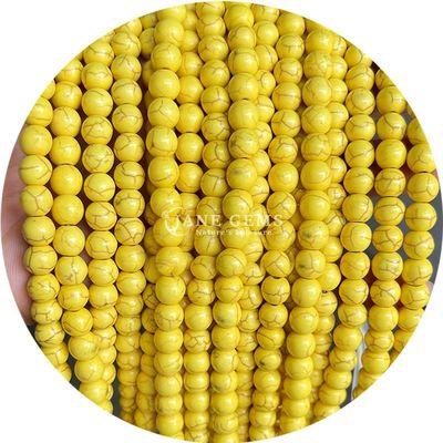 Hàng hóa bán buôn Howlite Đá tròn hạt lỏng sơn ngọc bạch tuộc hạt lỏng tròn hạt lỏng khoảng cách để làm đồ trang sức