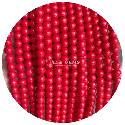 Hàng hóa bán buôn Howlite Đá tròn hạt lỏng sơn ngọc bạch tuộc hạt lỏng tròn hạt lỏng khoảng cách để làm đồ trang sức