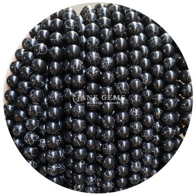 Hàng hóa bán buôn Howlite Đá tròn hạt lỏng sơn ngọc bạch tuộc hạt lỏng tròn hạt lỏng khoảng cách để làm đồ trang sức