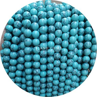 Hàng hóa bán buôn Howlite Đá tròn hạt lỏng sơn ngọc bạch tuộc hạt lỏng tròn hạt lỏng khoảng cách để làm đồ trang sức
