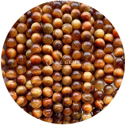 Nhập khẩu kim loại đá tự nhiên vòng lỏng hạt 8mm Tiger Eye lỏng hạt hoa hồng đỏ Tiger Eye vòng hạt spacers cho đồ trang sức