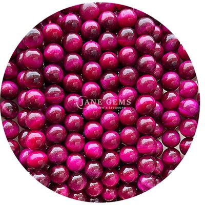 Nhập khẩu kim loại đá tự nhiên vòng lỏng hạt 8mm Tiger Eye lỏng hạt hoa hồng đỏ Tiger Eye vòng hạt spacers cho đồ trang sức