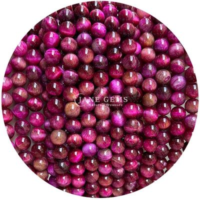 Nhập khẩu kim loại đá tự nhiên vòng lỏng hạt 8mm Tiger Eye lỏng hạt hoa hồng đỏ Tiger Eye vòng hạt spacers cho đồ trang sức