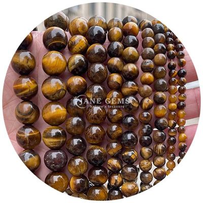 Nhập khẩu kim loại đá tự nhiên vòng lỏng hạt 8mm Tiger Eye lỏng hạt hoa hồng đỏ Tiger Eye vòng hạt spacers cho đồ trang sức