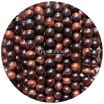 Nhập khẩu kim loại đá tự nhiên vòng lỏng hạt 8mm Tiger Eye lỏng hạt hoa hồng đỏ Tiger Eye vòng hạt spacers cho đồ trang sức